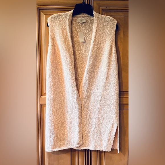 NWT Loft Sleeveless Open Front Long Cardigan - Picture 3 of 7